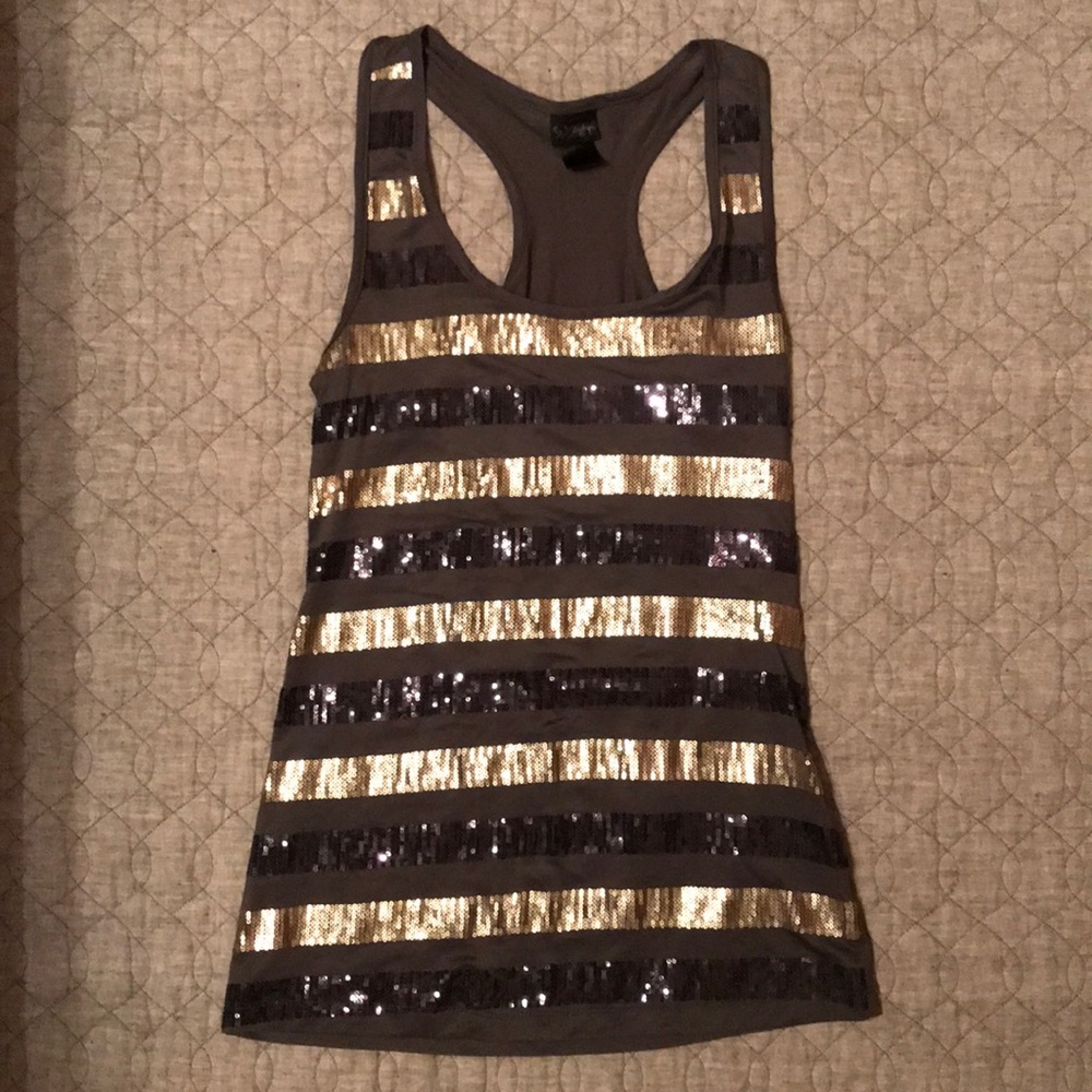 Sequin, striped tank